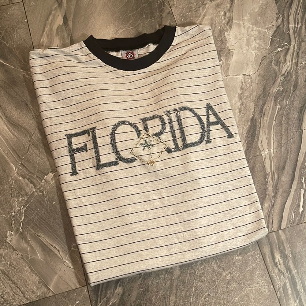 Franklin sports vintage Florida tourist ringer neck tee